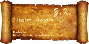 Ziegler Klaudia névjegykártya